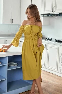 CUPSHE Elva Off-shoulder Ruffle A-Shape Dress Dresses Best Sellers