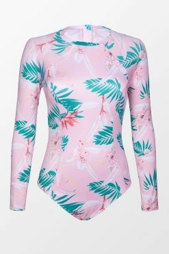 CUPSHE Tatyana Hawaiian Print Long Sleeve One Piece Swimsuit One Pieces