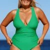 CUPSHE Dessert & Daiquiris Shirred Tummy Control Plus Size One Piece