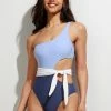 CUPSHE Santorini Solid Colorblock Cutout One Piece Swimsuit