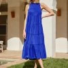CUPSHE Dresses Best Sellers Mermaid Beach Blue Elastic Waist A-Shape Dress