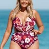 CUPSHE Olivia Floral Cutout Plus Size One Piece Swimsuit