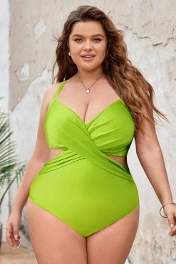 Discount ๐ CUPSHE Palm Beach Twisted Back Hook Plus Size One Piece ๐ฉฑ Swimsuit โ๏ธ 12 CUPSHE Palm Beach Twisted Back Hook Plus Size One Piece Swimsuit