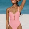 Budget ๐ CUPSHE Santorini Solid Strappy Pink One Piece ๐ฉฑ Swimsuit ๐ 1 CUPSHE Santorini Solid Strappy Pink One Piece Swimsuit