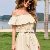 CUPSHE Marlene Ruffle Off Shoulder Tie Waist Dress