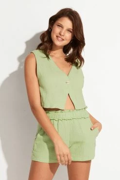 CUPSHE Lyanna V-Neck Sleeveless Ruffle Matching Set Clothing