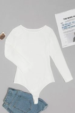 CUPSHE Dawn Rib Long Sleeve Bodysuit Clothing