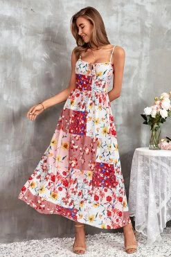 CUPSHE Liliana Loose Maxi Floral Slip Dress Clothing