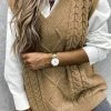 CUPSHE In The Clouds Cable Knit V Neck Sweater Vest