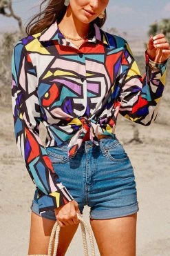 CUPSHE Long Sleeve Shirt Collar Tops Clothing