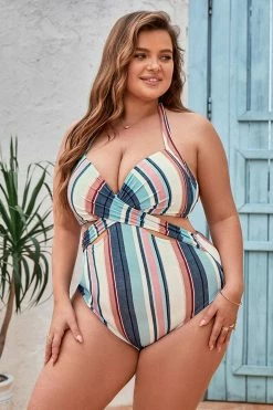 CUPSHE Wild Romance Plus Size Halter One Piece Swimsuit