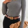 CUPSHE Dreamland Ribbed Turtleneck Sweater Clothing