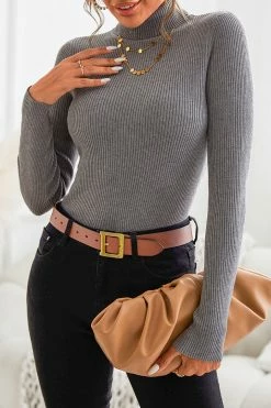 CUPSHE Dreamland Ribbed Turtleneck Sweater Clothing