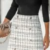 CUPSHE Lost In Paris Plaid Tweed Mini Skirt
