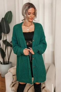 CUPSHE Nectar Purl Knit Button-Front Cardigan