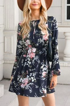 CUPSHE Reyes Floral Print Tie Front Dress Clothing