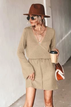 CUPSHE Evelina Drawstring Sweater Dress Clothing