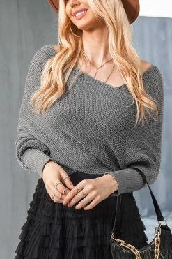 CUPSHE Leatrice Chunky Knit Off-the-Shoulder Sweater