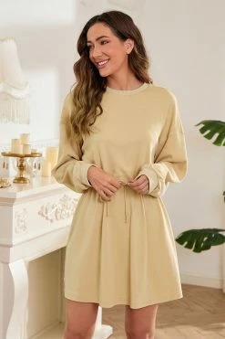 CUPSHE Aiyana Drop Shoulder Elastic Waist Dress Clothing