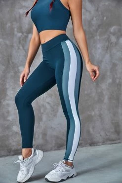 CUPSHE Private Jet Color Block High Waisted Leggings