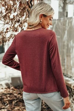 CUPSHE Oakleigh Twist-Front Slub Knit Tee Clothing