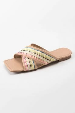 CUPSHE Hidden Gem Woven Strap Slide Sandals Beach Accessories