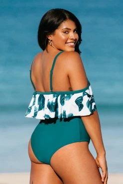 CUPSHE Zora Tropical Plus Size One Piece Swimsuit