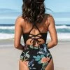 CUPSHE Ensley Floral Cut-out One Piece Swimsuit