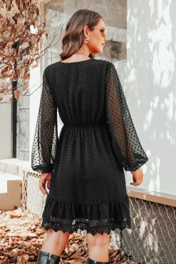 CUPSHE Clothing Nettie Clip Dot Lace Mini Dress