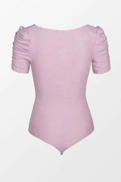 CUPSHE Clothing Anika Puffed Short Sleeve Ruched Bodysuit