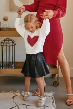 CUPSHE Clothing Starlight Toddler Girls Heart Graphic Sweater