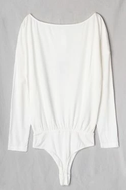 CUPSHE Christina Long Sleeve Drop Shoulder Bodysuit Clothing