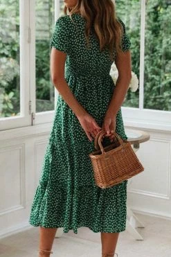 CUPSHE Aubree Bubble Sleeve Ruffle Loose Waisted A-Shape Dress Dresses Best Sellers