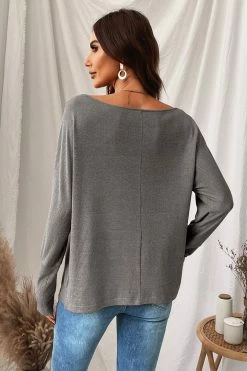 CUPSHE Without Limits Heathered Off-the-Shoulder Tee Clothing