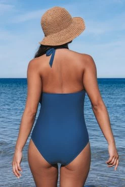 CUPSHE Tempest Ruched Sweetheart Halter One Piece Swimsuit One Pieces