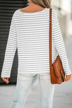 CUPSHE Clothing Elvan Round Neck Striped Tee