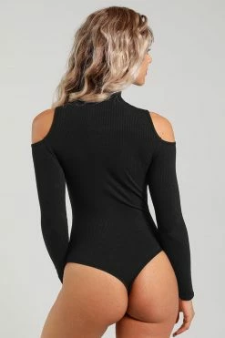 CUPSHE Tamia Zip-up Cold Shoulder Long Sleeve Bodysuit Clothing