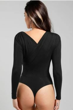 CUPSHE Berkley Black Cheeky Long Sleeve Bodysuit Clothing