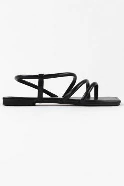 CUPSHE Marni Black Flat Open Toe Sandals Beach Accessories