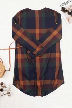 CUPSHE Rhianna Plaid Rounded Hem Shift Dress