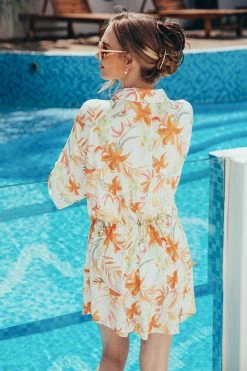 CUPSHE Clothing Aisha Leafy Shirt Collar Dress