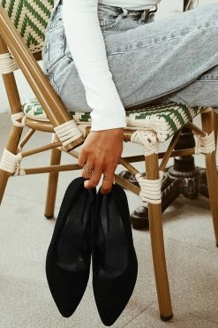 CUPSHE Beach Accessories Open Fields Faux Suede Slip-On Pumps