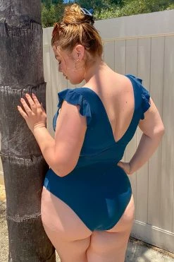 CUPSHE Encounter Under The Waves Mesh Plus Size One Piece