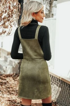 CUPSHE Clothing Bethel Faux Suede O-Ring Pinafore Dress