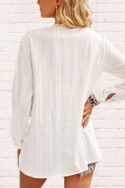 CUPSHE Nayeli Striped Half-Button Placket Blouse