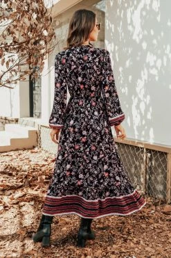 CUPSHE Avila Paisley Floral Long Sleeve Maxi Dress