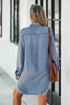 CUPSHE Leatrice Denim Oversized Shirt Clothing