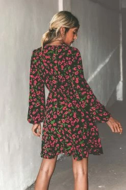 CUPSHE Dresses Best Sellers Rosemary Floral Print Surplice Mock Wrap Mini Dress