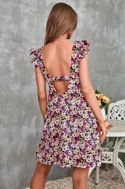 CUPSHE Dresses Best Sellers Kenya Ditsy Square Neck Cut Out Dress