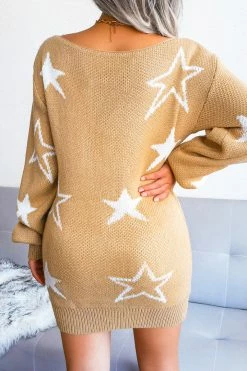 CUPSHE Shine On U Star Sweater Dress Clothing